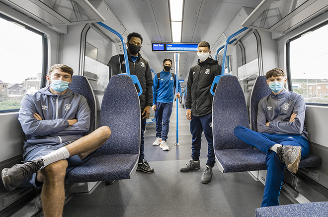 Back of the net: Hatters back facemask campaign on trains