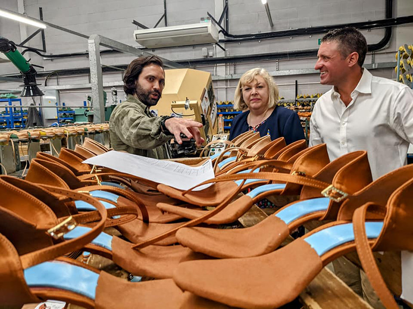 Minister gets in step on visit to Strictly! dance shoes manufacturer