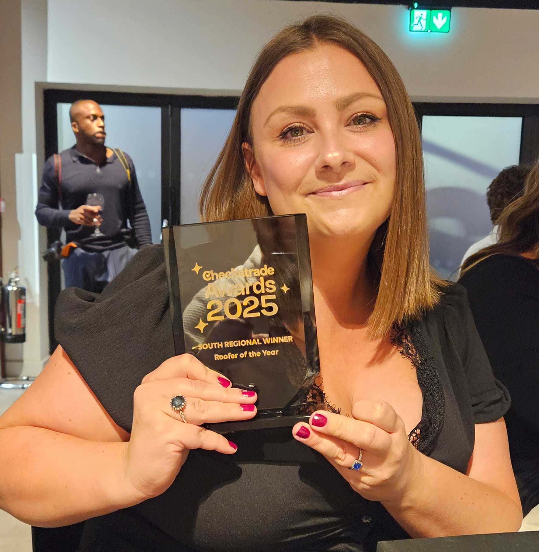 Natalie Bowles with the Award