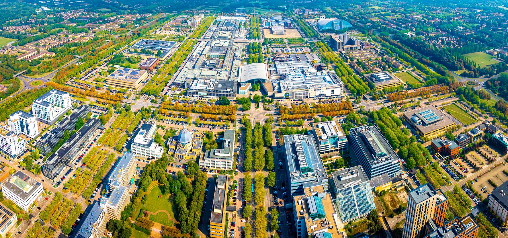 Aerial view of Milton Keynes