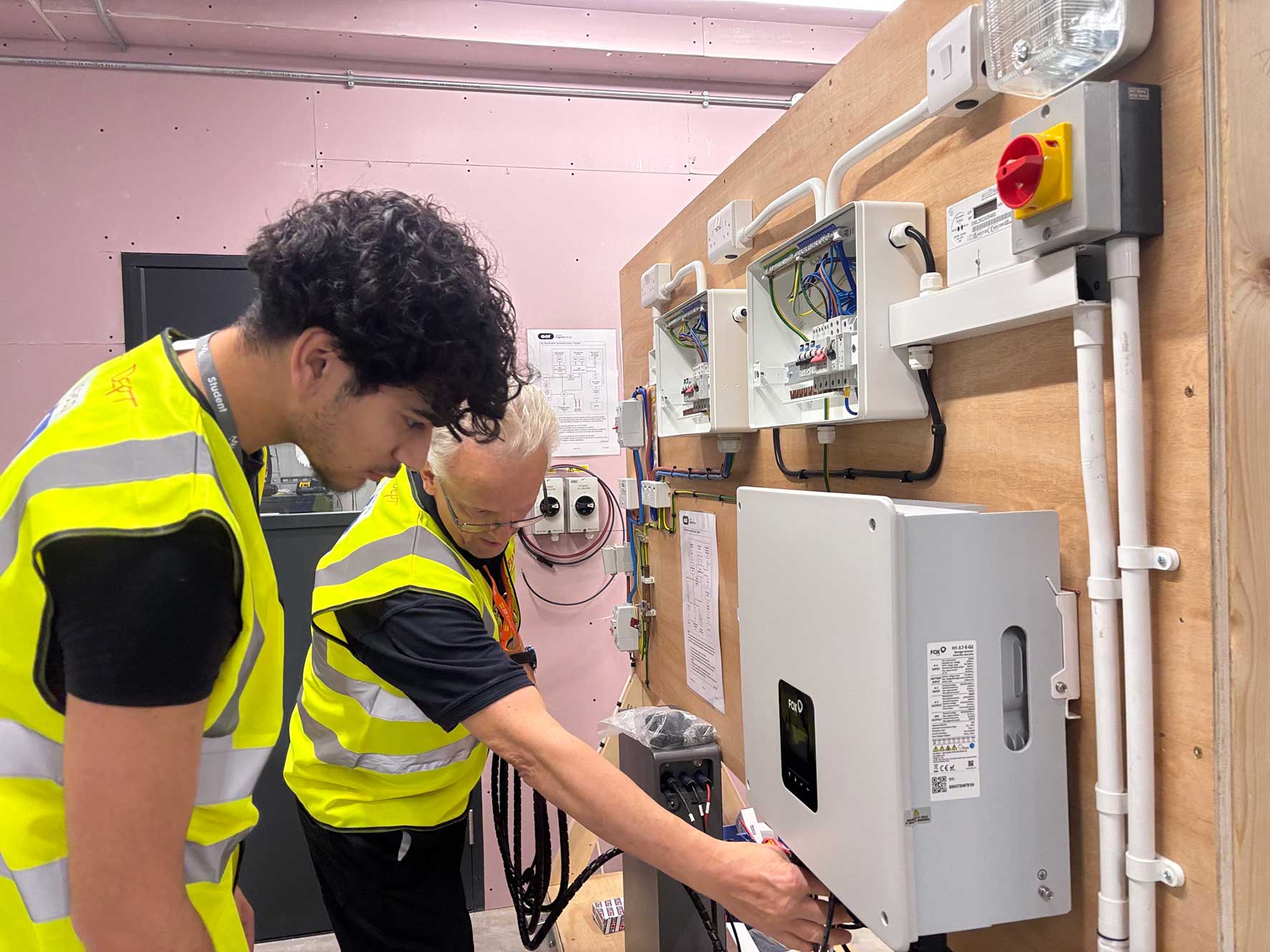 Lecturer, Andy Mallett with student Mason Majethia