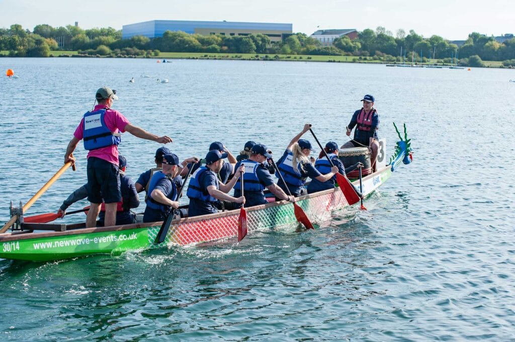 Milton Keynes Dragon boat on the water