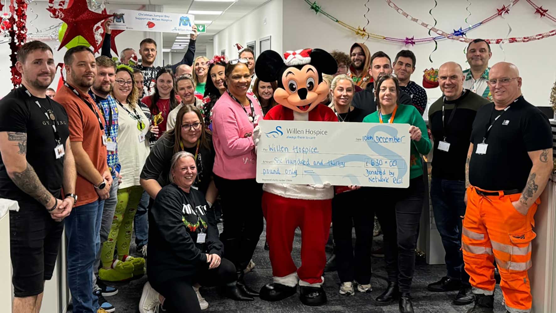 Network rail team on Christmas Jumper Day