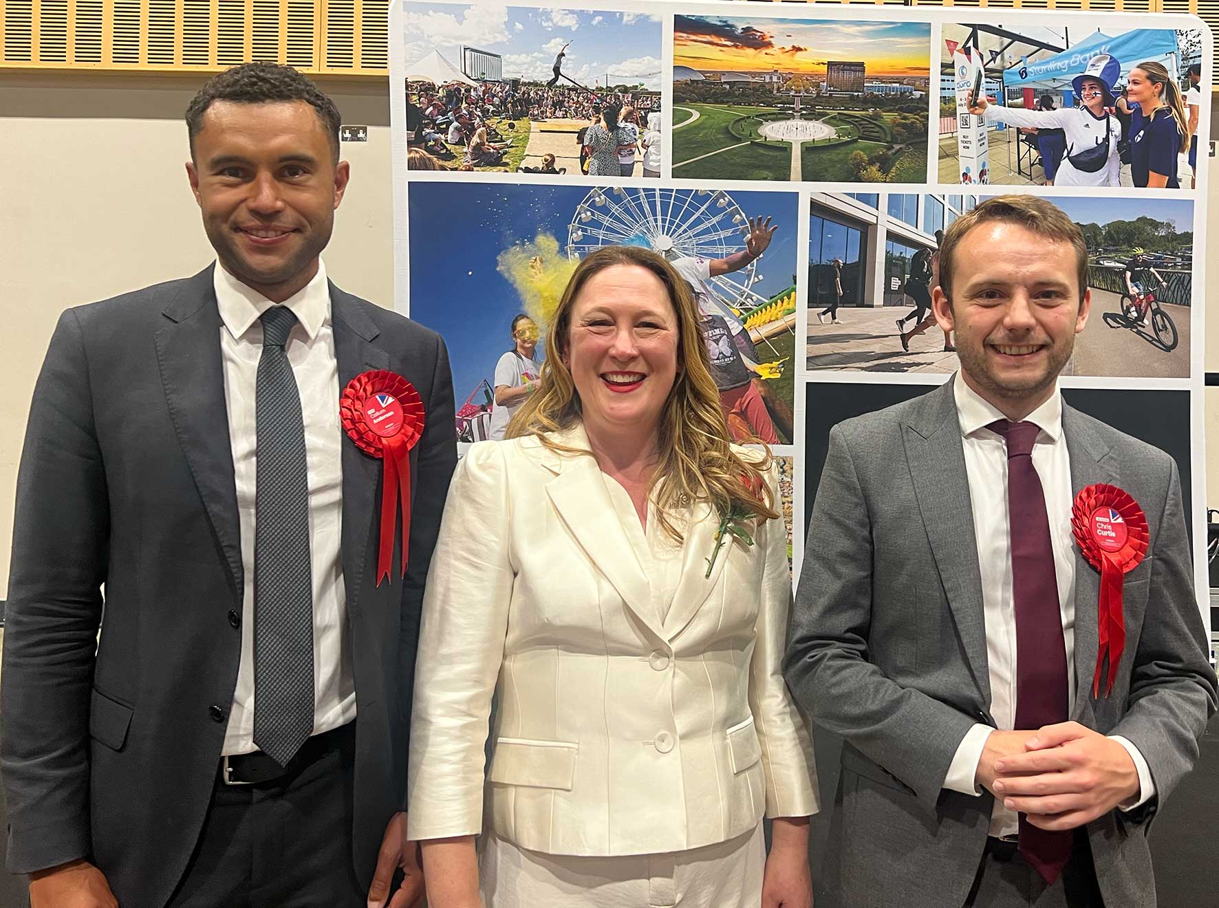 Emily Darlington, Callum Anderson and Chris Curtis pictured together supporting Milton Keynes’ City of Culture 2029 bid