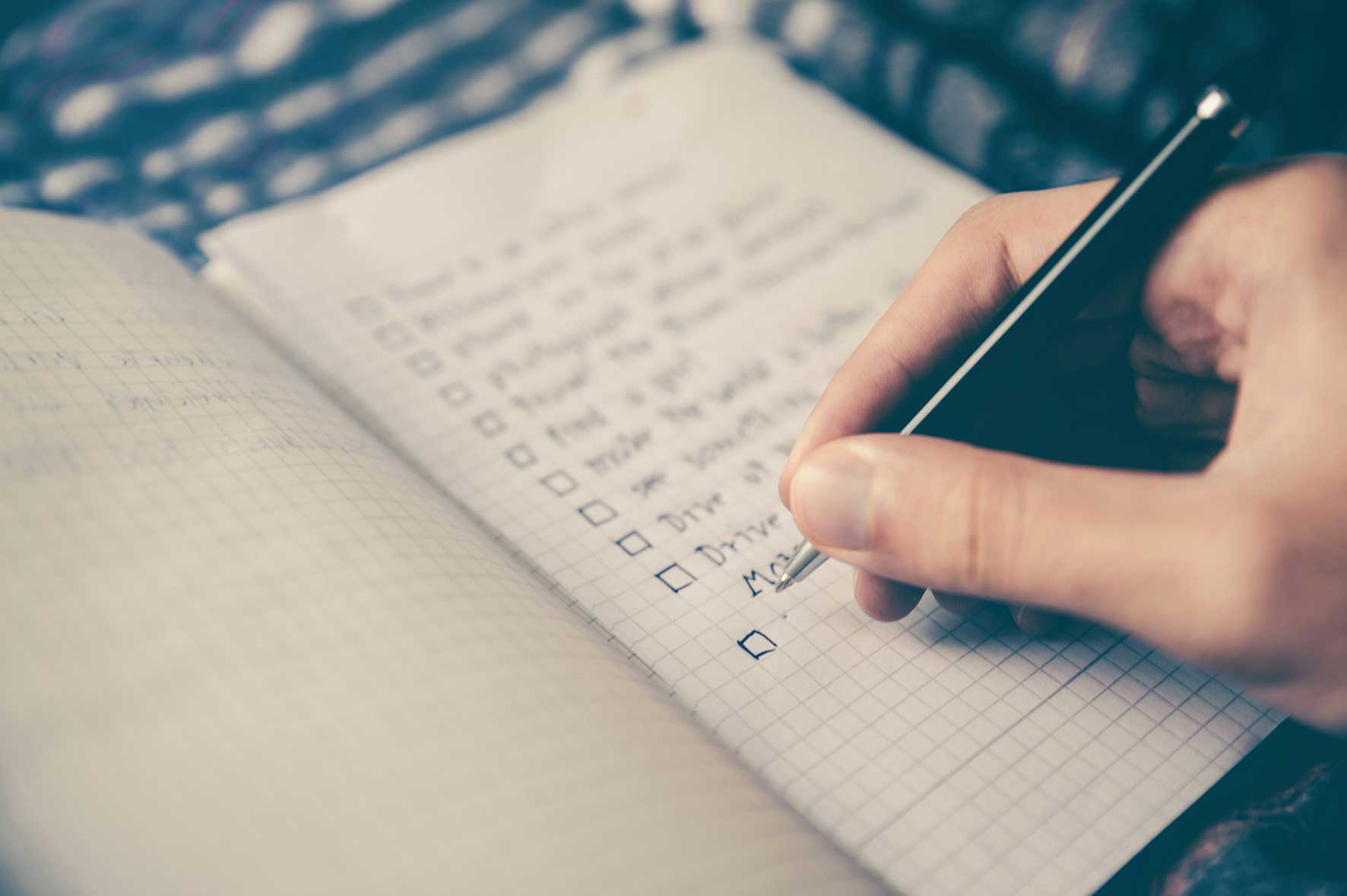 Writing a check list