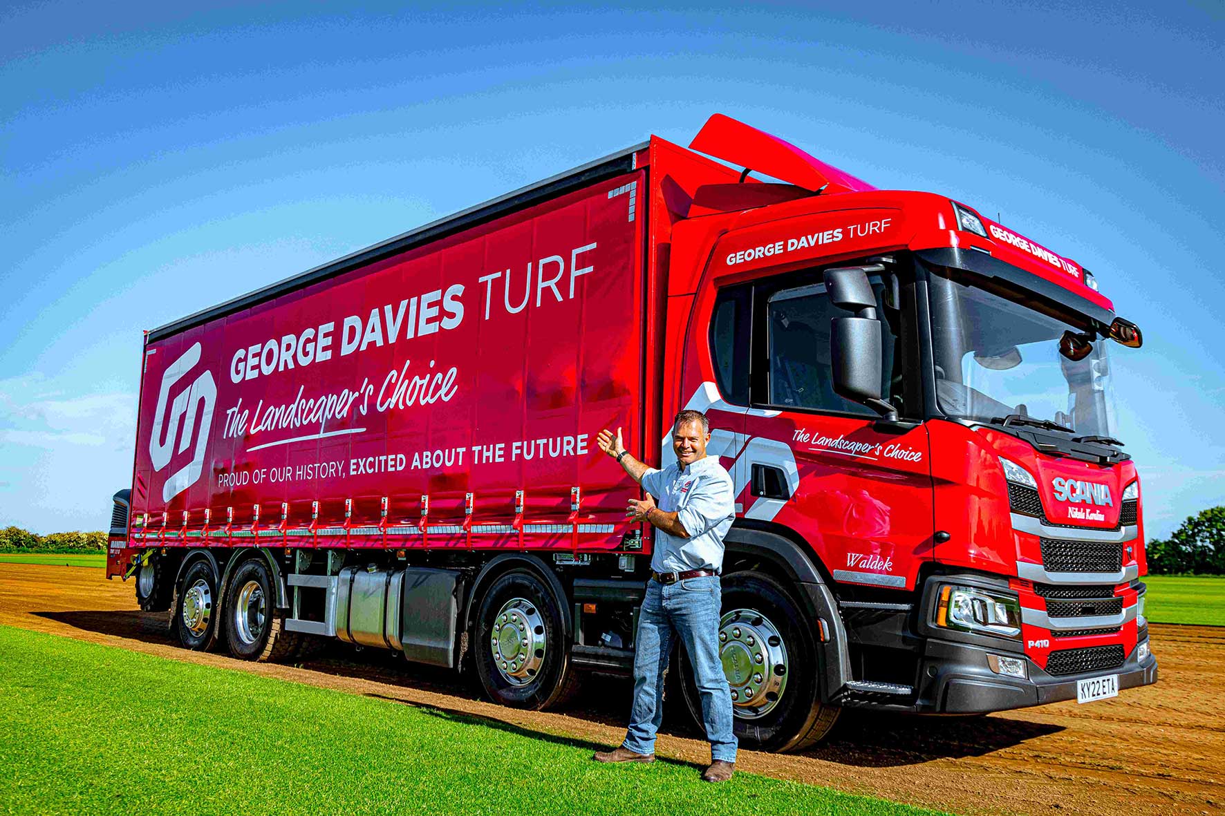 George Davis with one of the trucks
