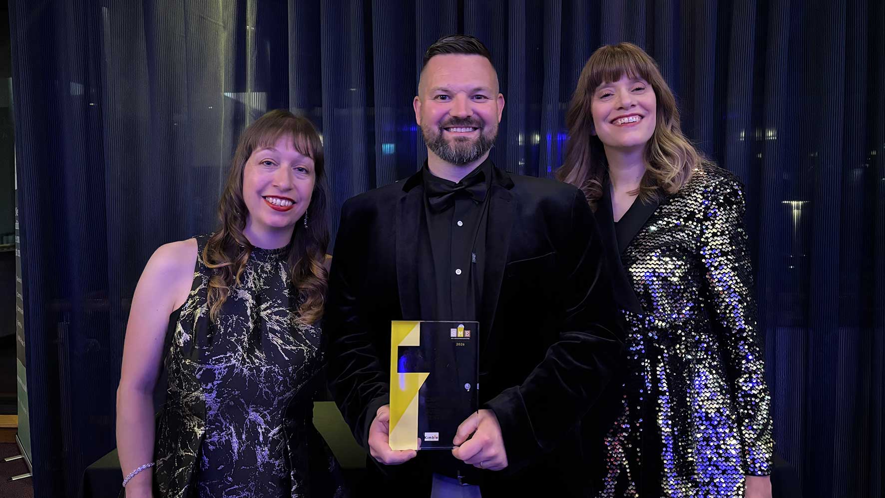 Capital Space Milton Keynes Business Centre team receiving sustainability award at SME MK and Buckinghamshire Business Awards