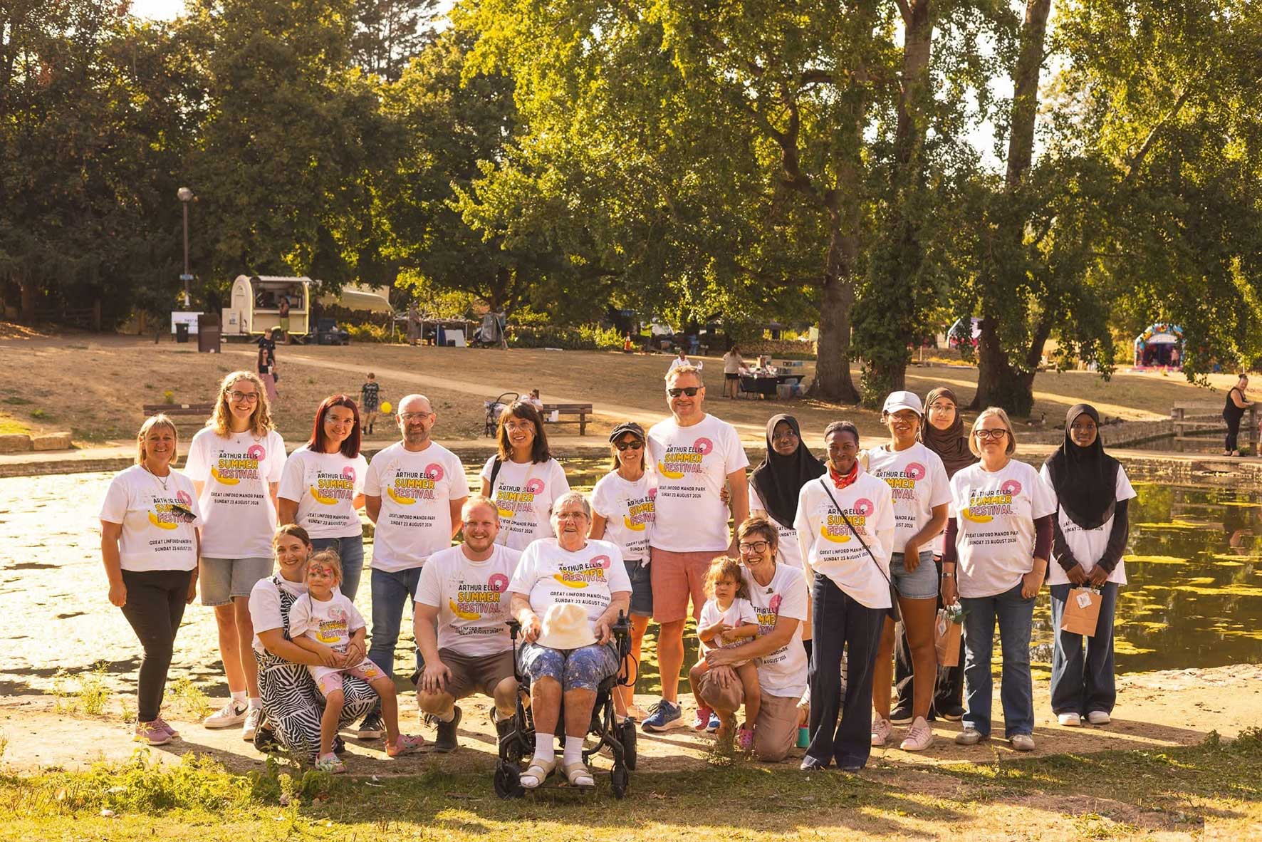 Arthur Ellis founder Jon Manning with volunteers from the mental health charity.