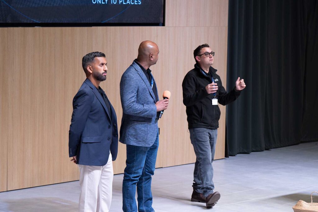 Accelerating AI organisers Andy Paul, Lionel Naidoo and Matthew Rigby-White, from left to right.